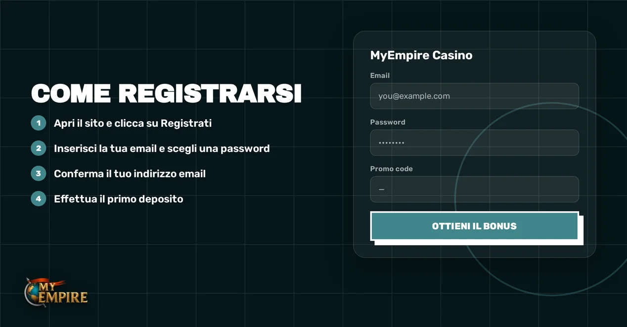 Modulo registrazione MyEmpire Casino