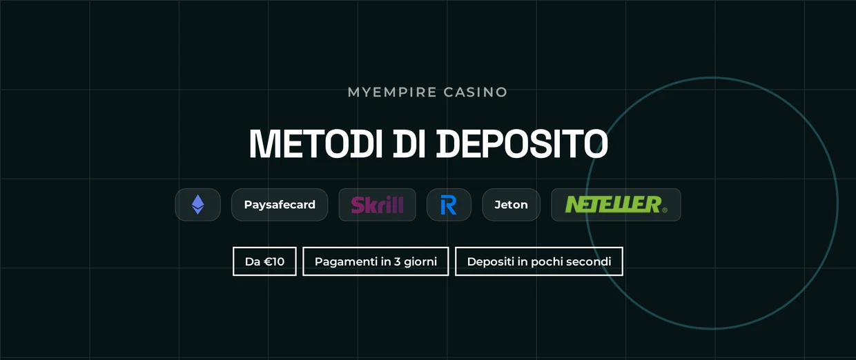 Scegli metodo deposito preferito.